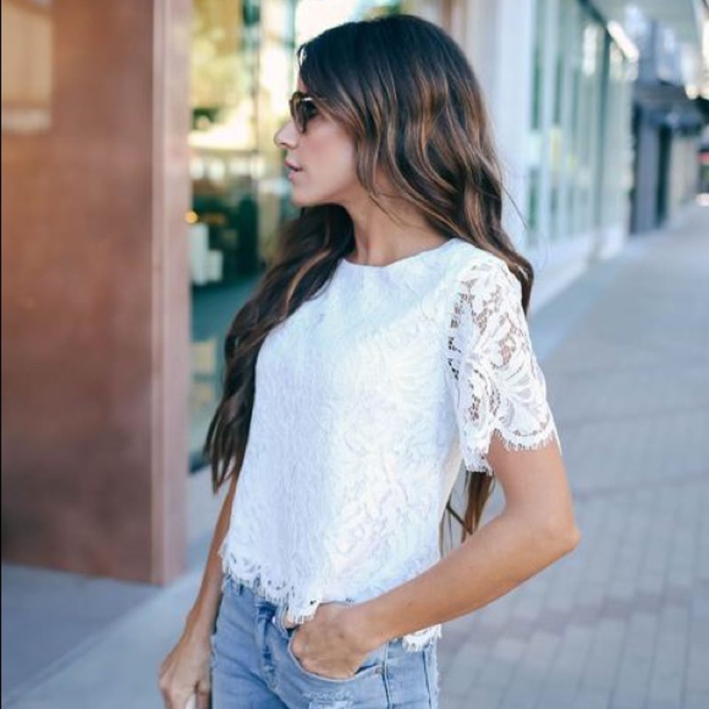 ‘Style File’ Lace Top In White - Picture 2 of 8